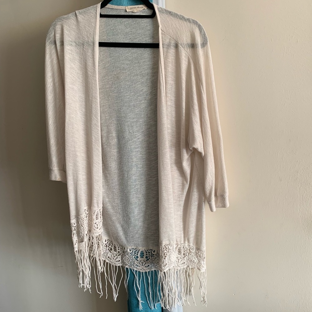Off white boho light cardigan by painted threads